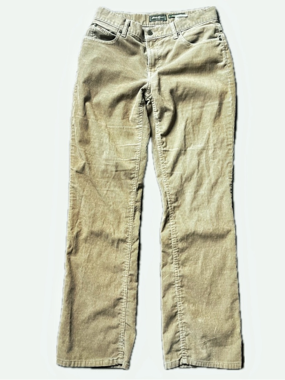 EDDIE BAUER Women's Size 6 Brown Tan Corduroy Bootcut Jeans Pants Mid-rise
